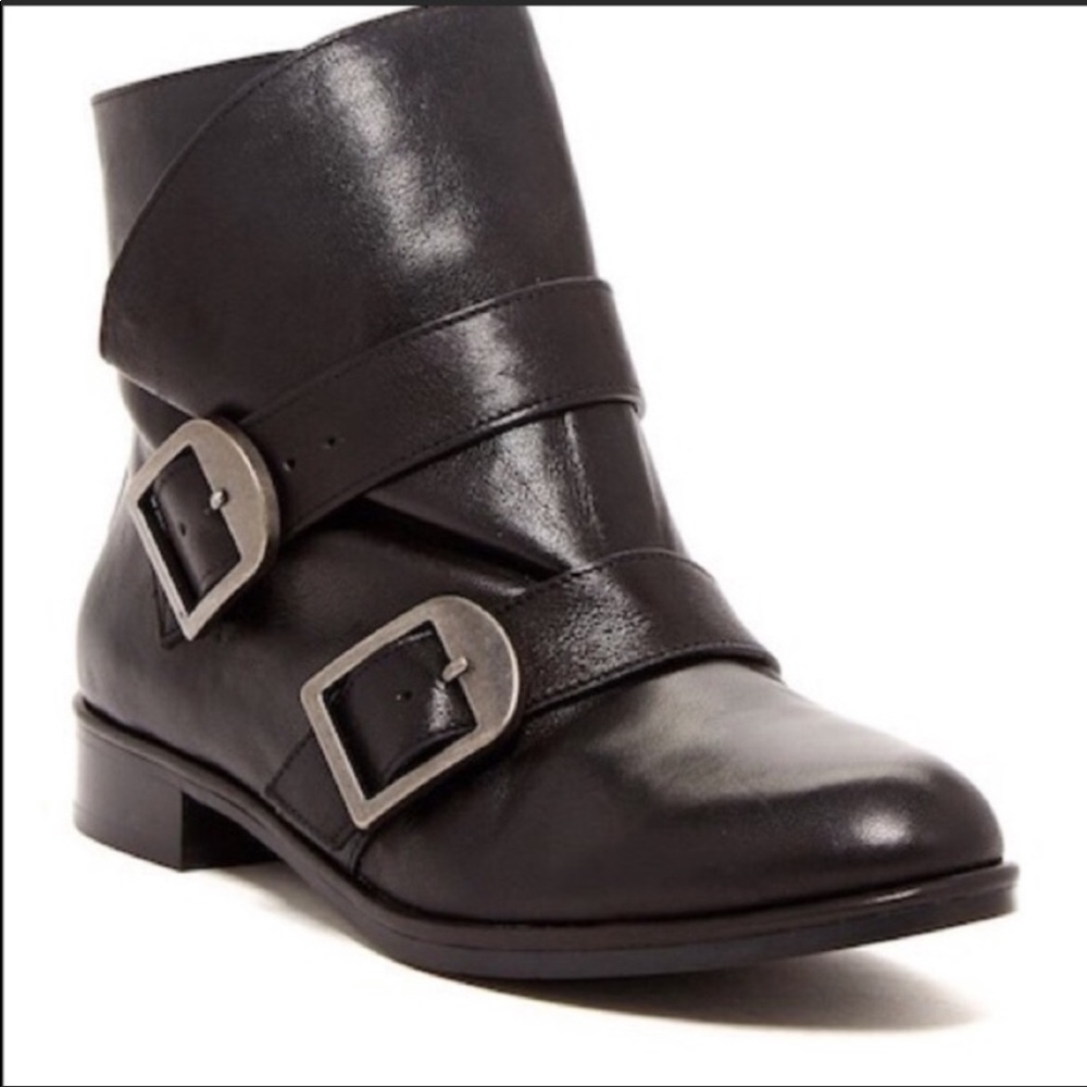 Via Spiga Leather Boots with Buckles Sz 8 (39)